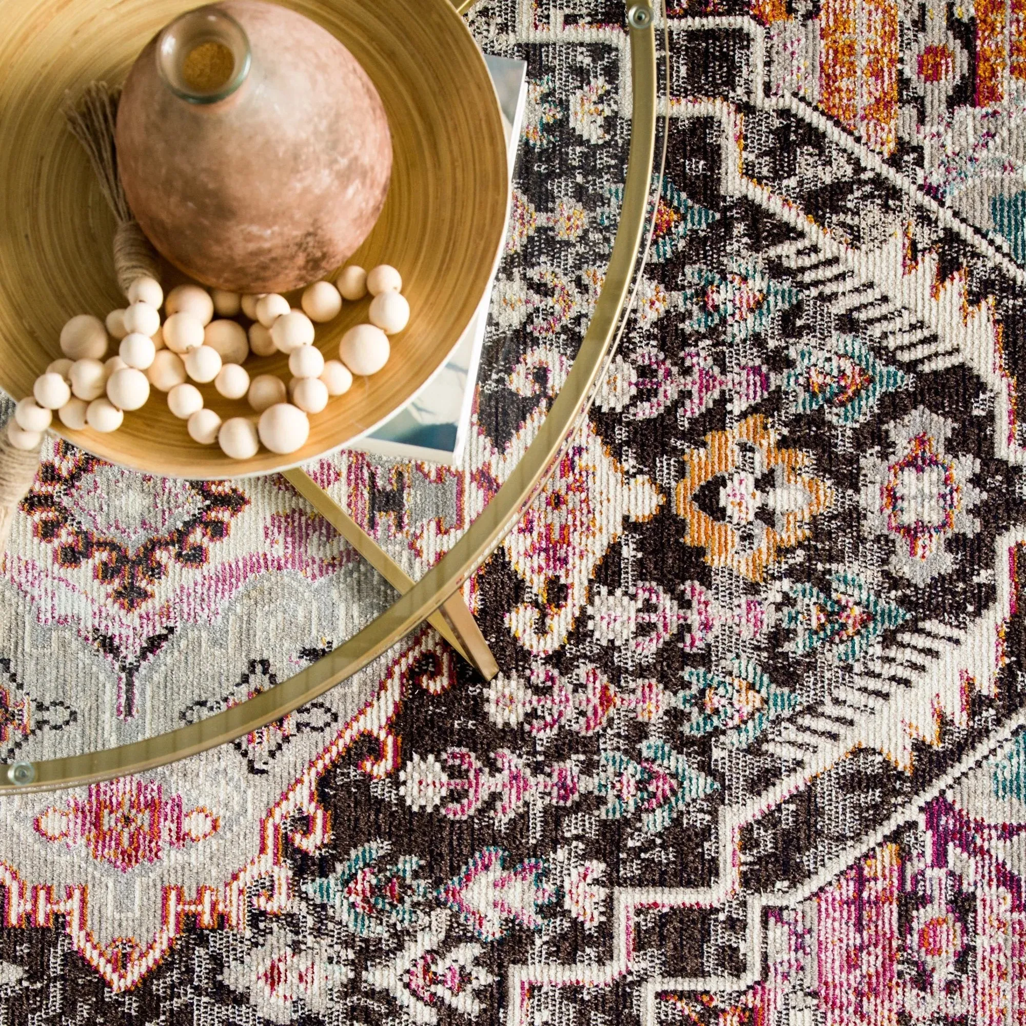 Indie IDE01 Brown/Pink Rug