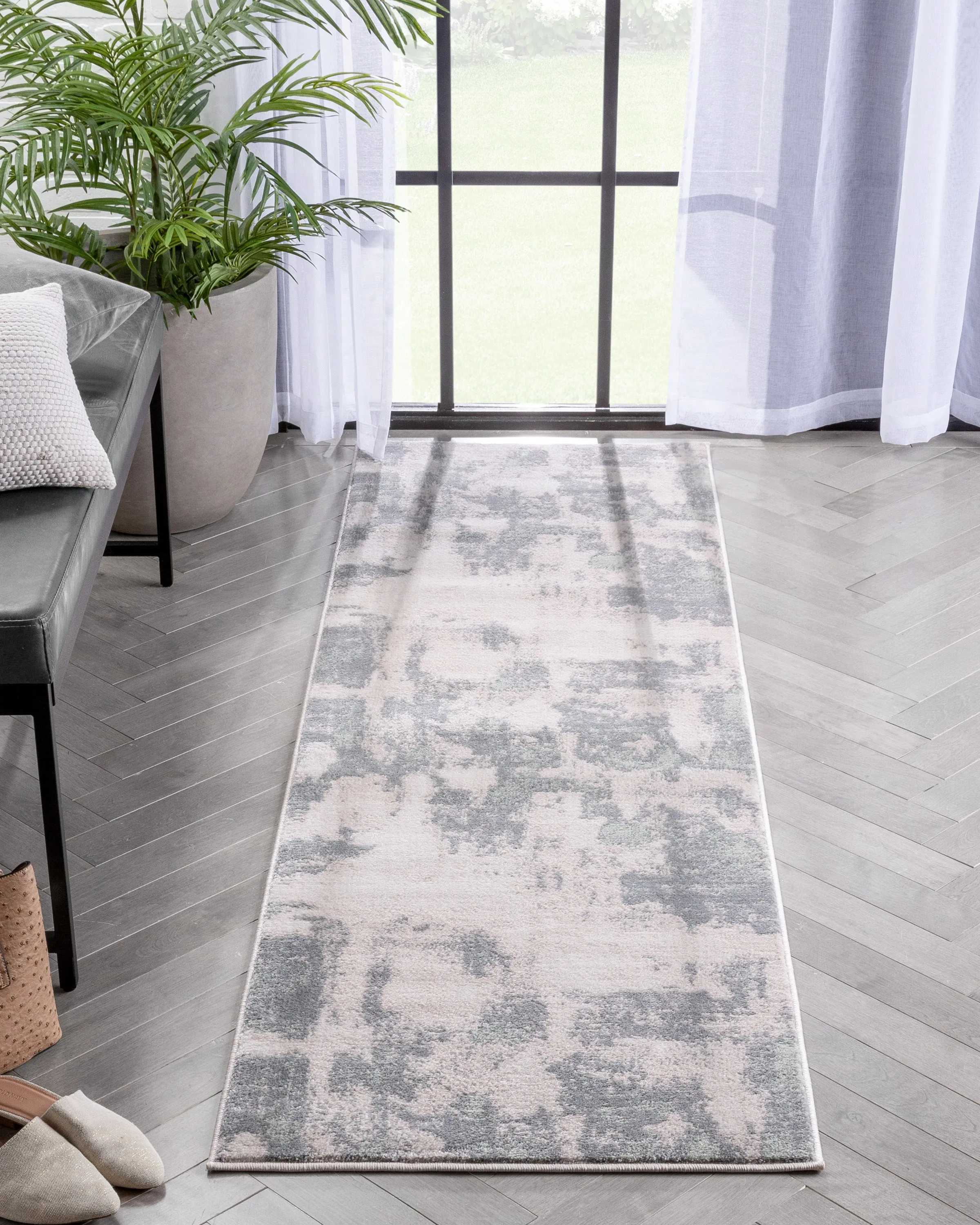 Kalia Modern Abstract Grey Green Rug