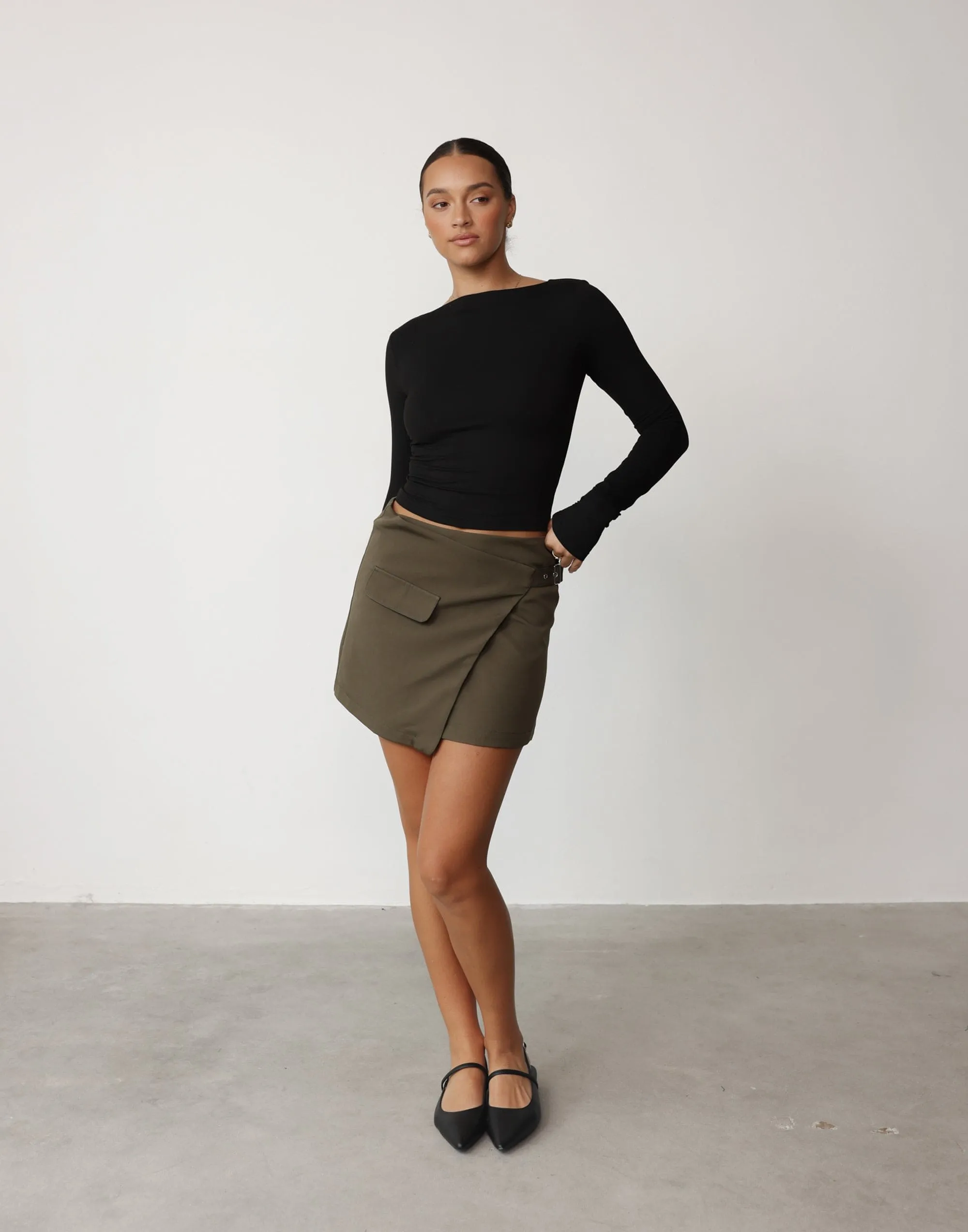 Kamala Mini Skirt (Moss)