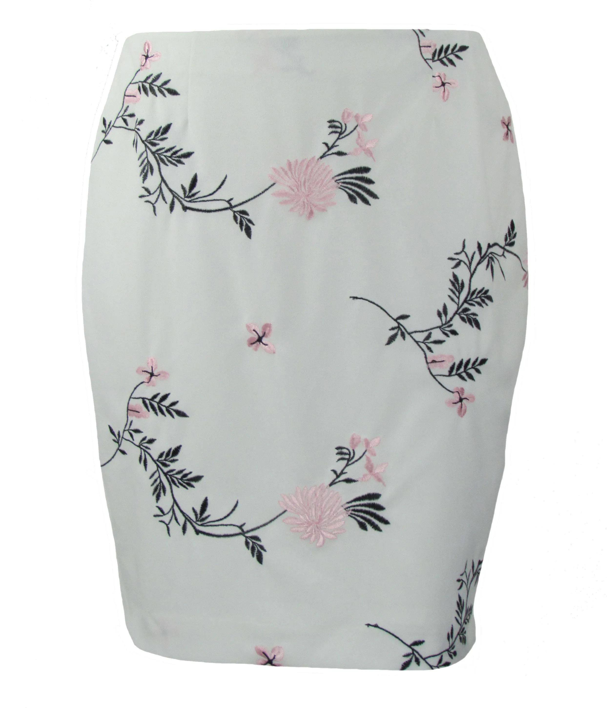 Kasper Women's Petites Embroidered Back Slit Pencil Skirt Pink Multi Size 14P