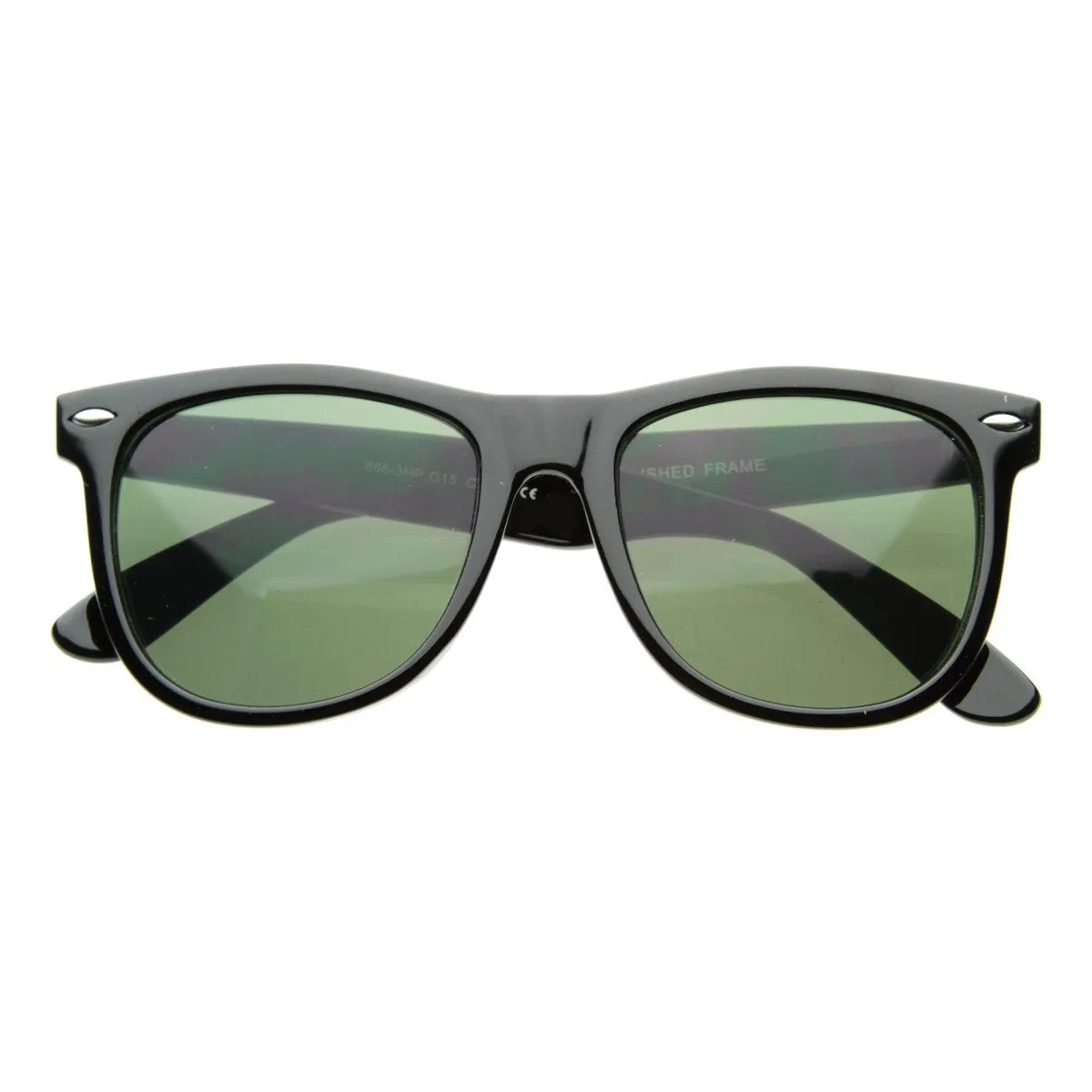 Large Vintage Classic 80s Horned Rim Sunglasses 2373 G15 54mm