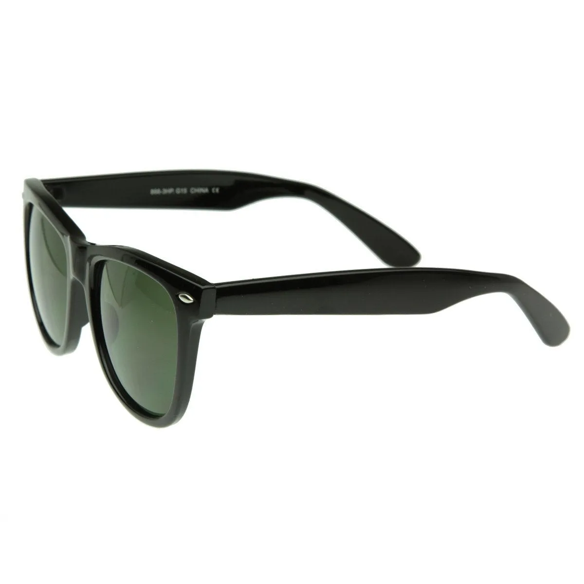 Large Vintage Classic 80s Horned Rim Sunglasses 2373 G15 54mm