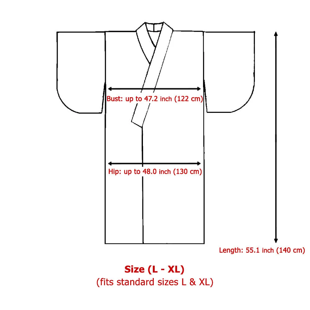 Maroon Japanese Geisha Kimono Style Robe Akiko