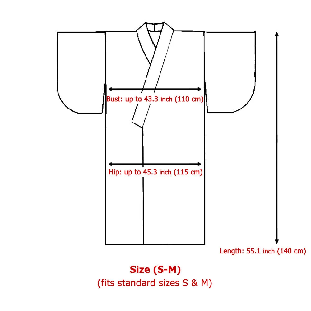Maroon Japanese Geisha Kimono Style Robe Akiko
