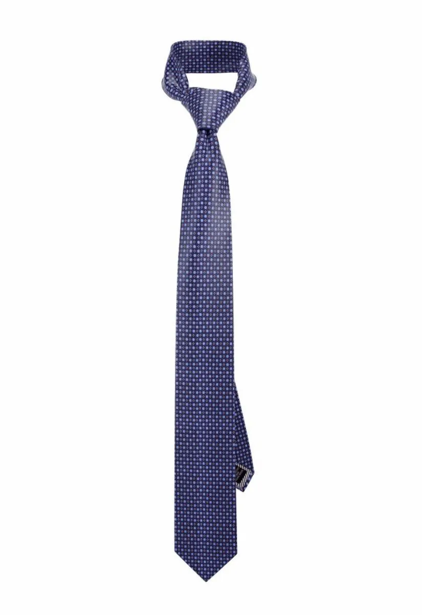 Navy Blue Pindot Traditional Tie