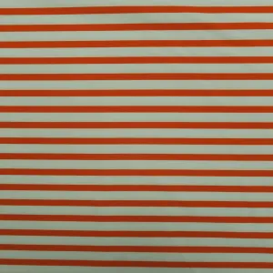 Orange and White Stripes Cotton Blended Broadcloth