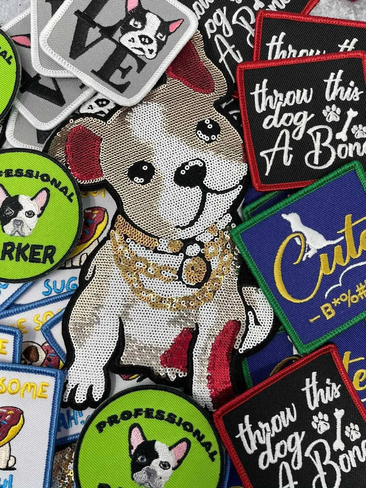 Patched Up Pup: "Professional Barker" Iron-on Embroidered Patch for Dogs, Patch for Dog Lovers, Gift for Your Dog, Sz. 2.5", Doggie Clothes