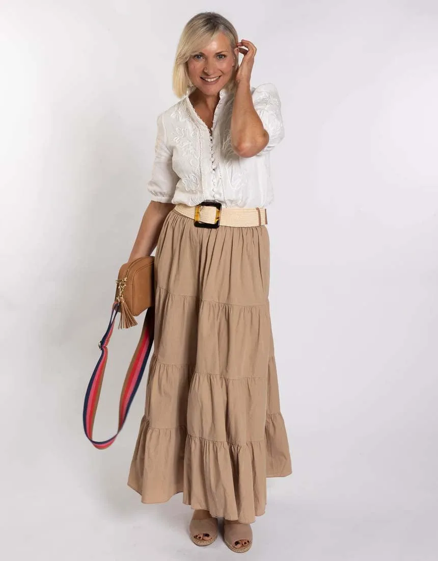 Perla Embroidered Blouse - White