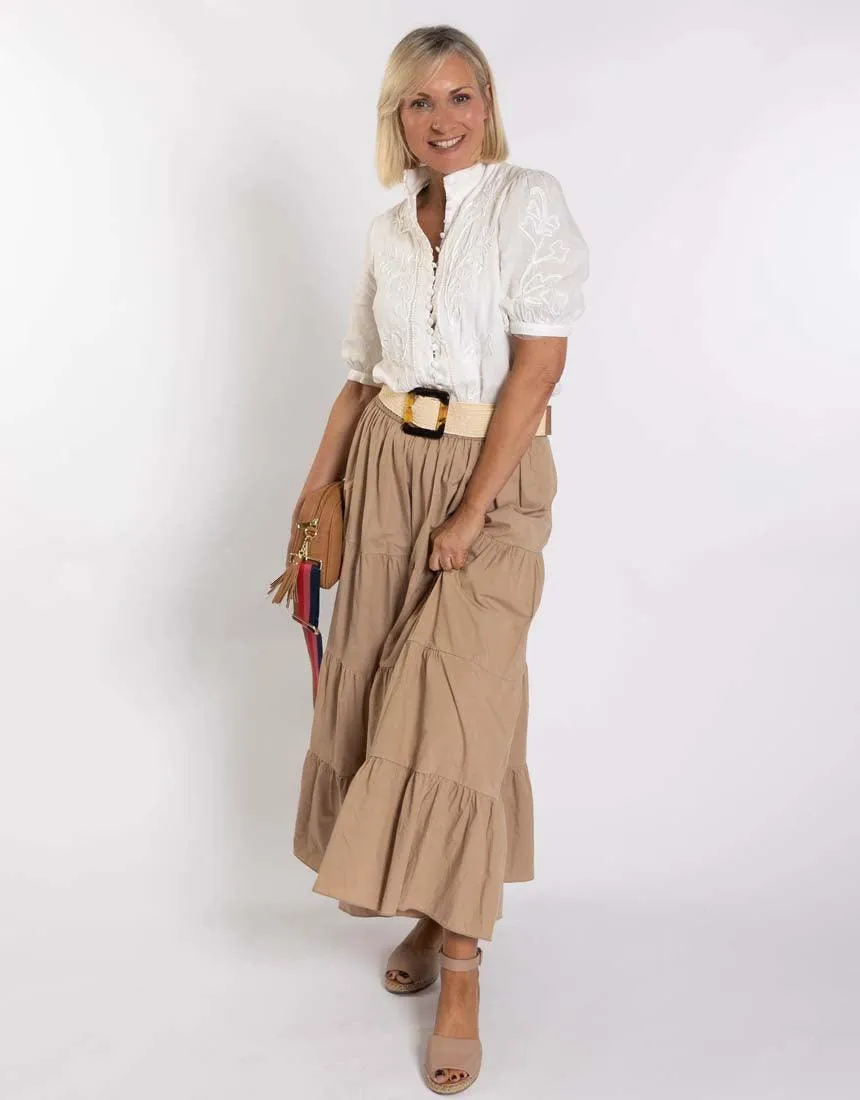 Perla Embroidered Blouse - White