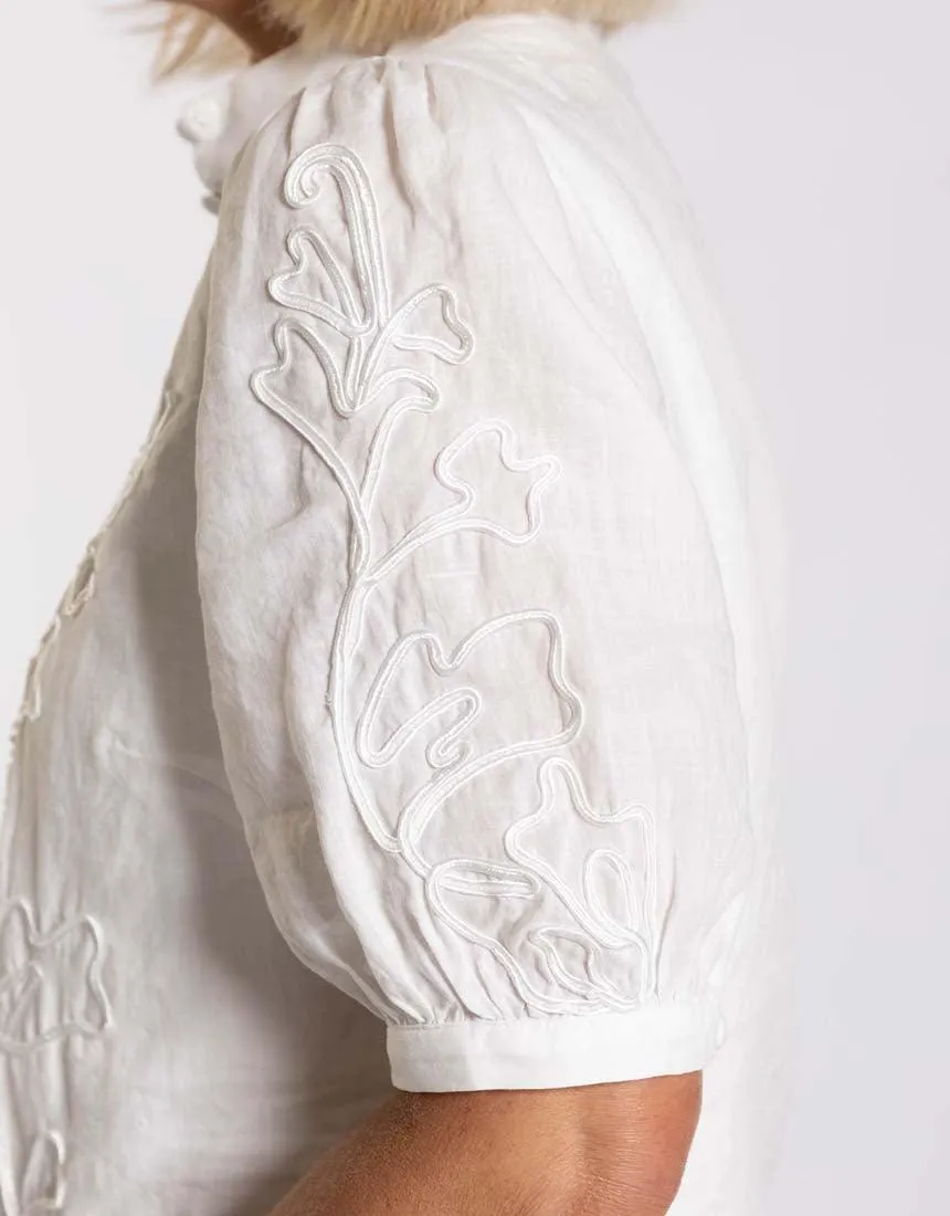 Perla Embroidered Blouse - White