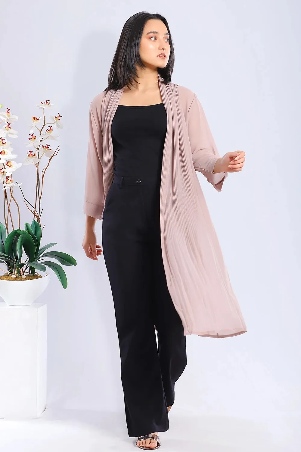 Pleated Long Shrug