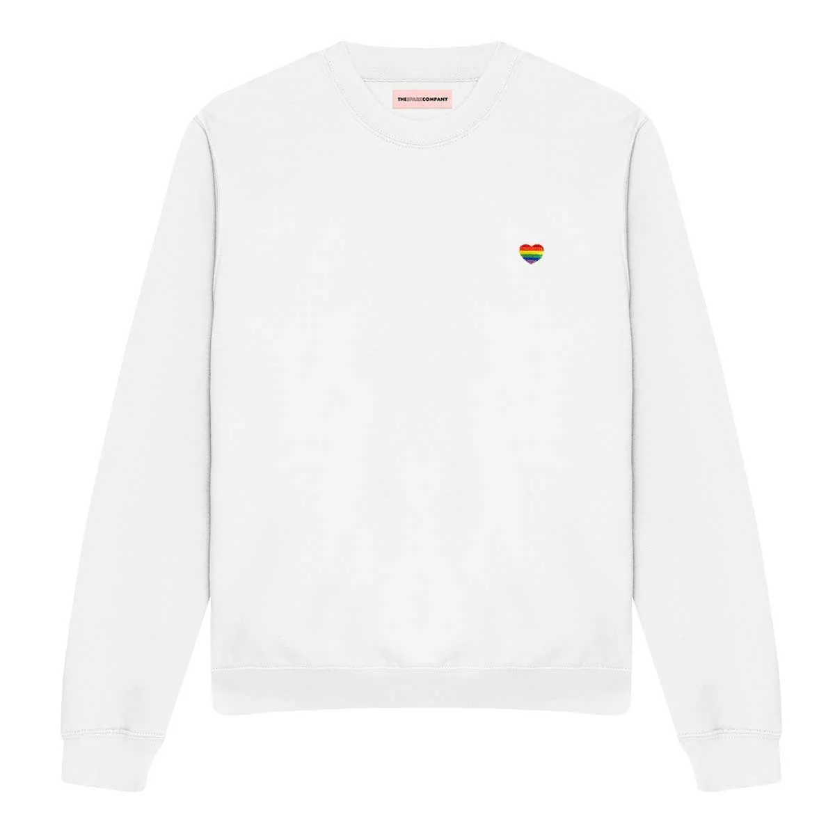 Rainbow Heart Embroidery Detail LGBTQ  Pride Sweatshirt