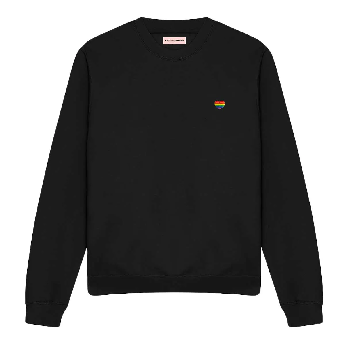 Rainbow Heart Embroidery Detail LGBTQ  Pride Sweatshirt