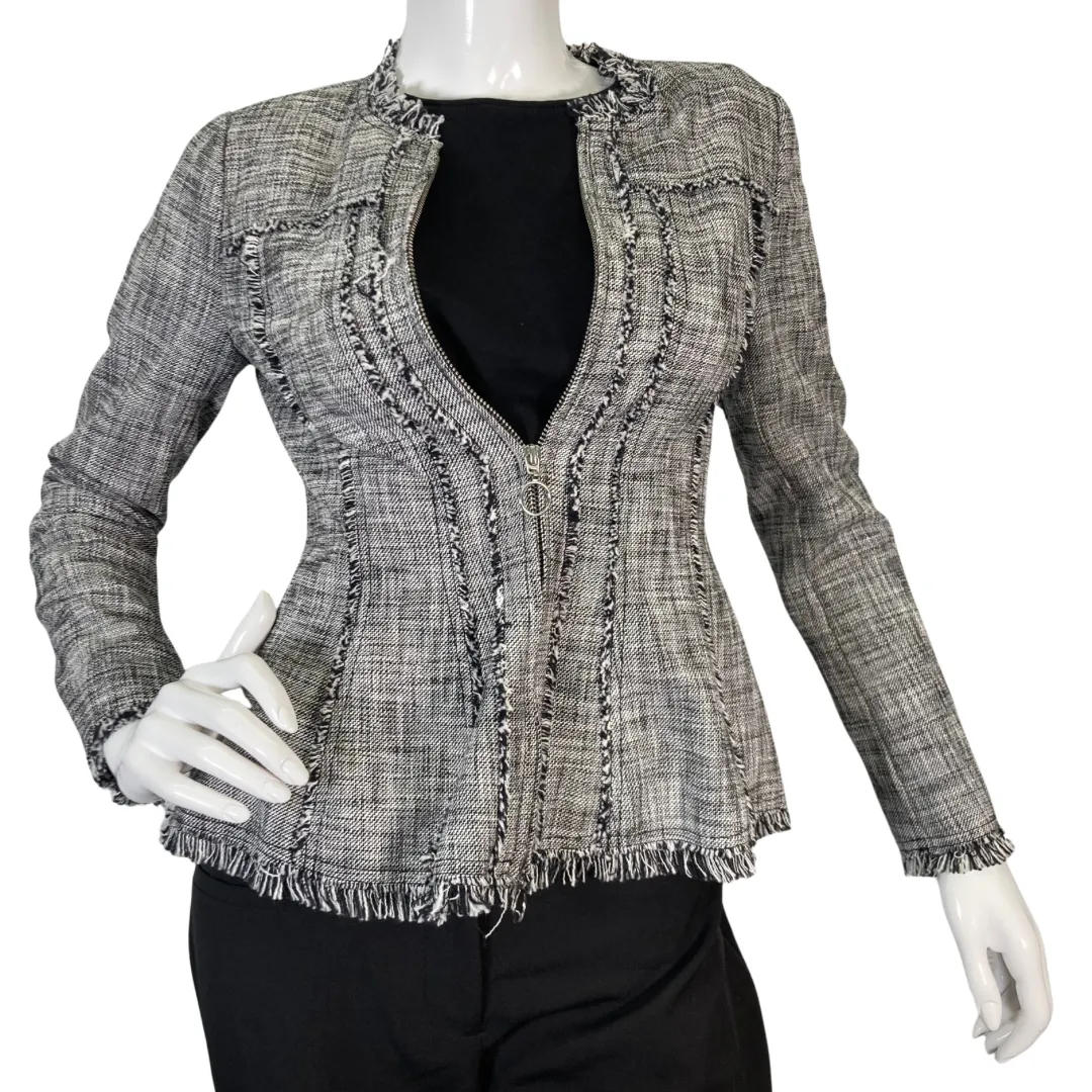 Rebecca Taylor Tweed Zipper Blazer