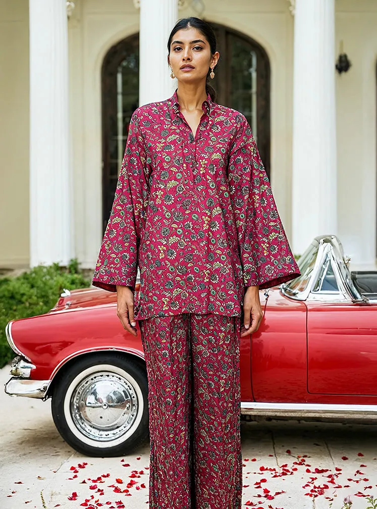 Rich Maroon Khaddar Suit (Unstitched)