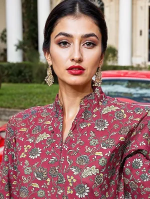 Rich Maroon Khaddar Suit (Unstitched)