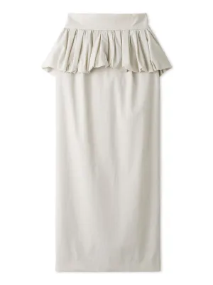 Stylish High-Waisted Peplum Midi Skirt