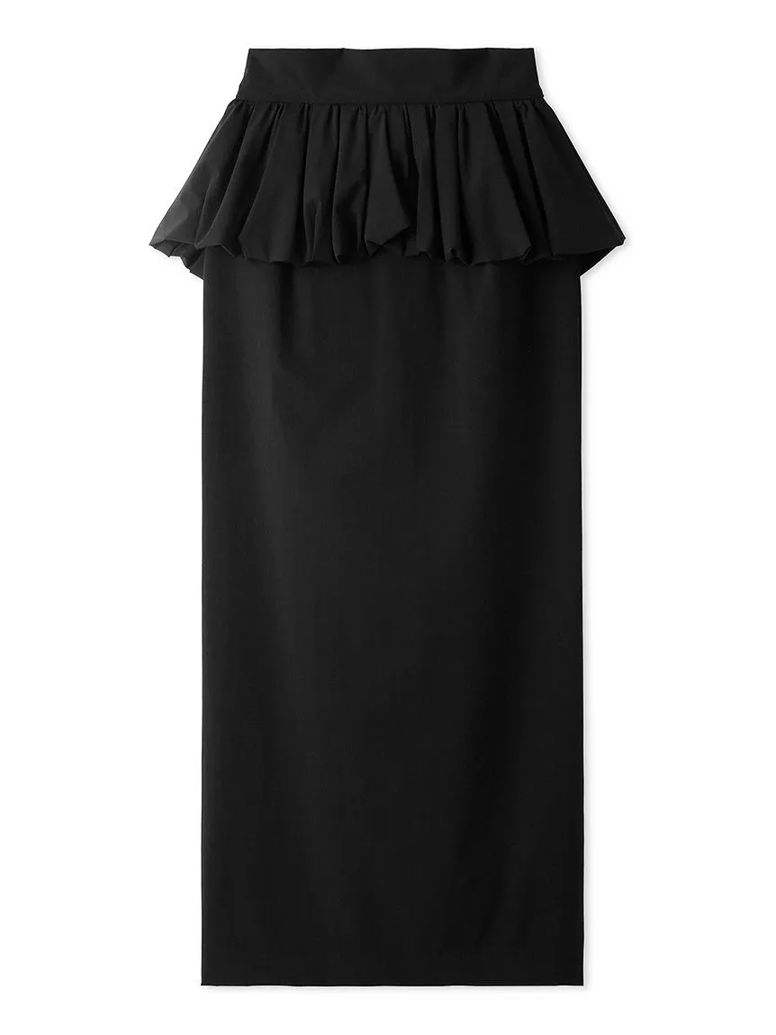 Stylish High-Waisted Peplum Midi Skirt