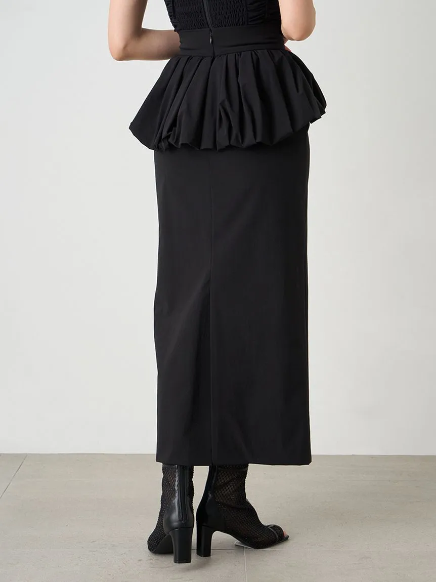 Stylish High-Waisted Peplum Midi Skirt