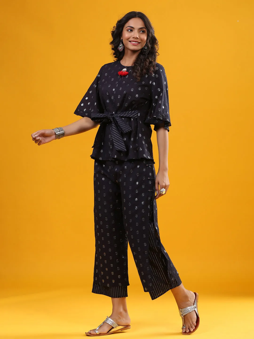 Uttara Double Layered Pant In Blue