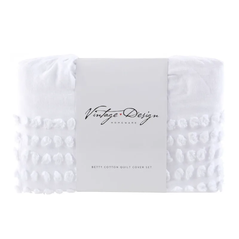 Vintage Design Homeware Betty White Cotton Quilt Cover Set