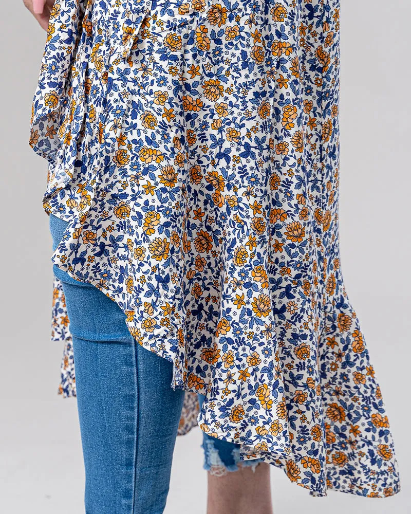 Water Print Wrap Dress