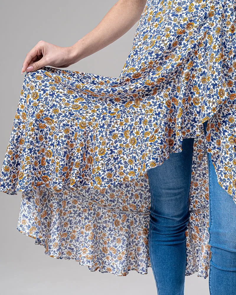 Water Print Wrap Dress