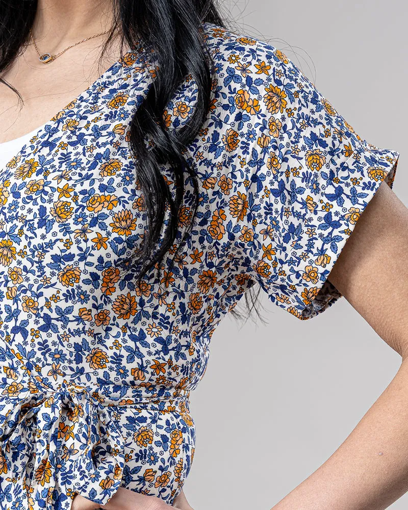 Water Print Wrap Dress
