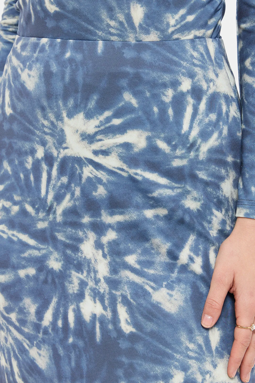Women Blue Printed Skirt