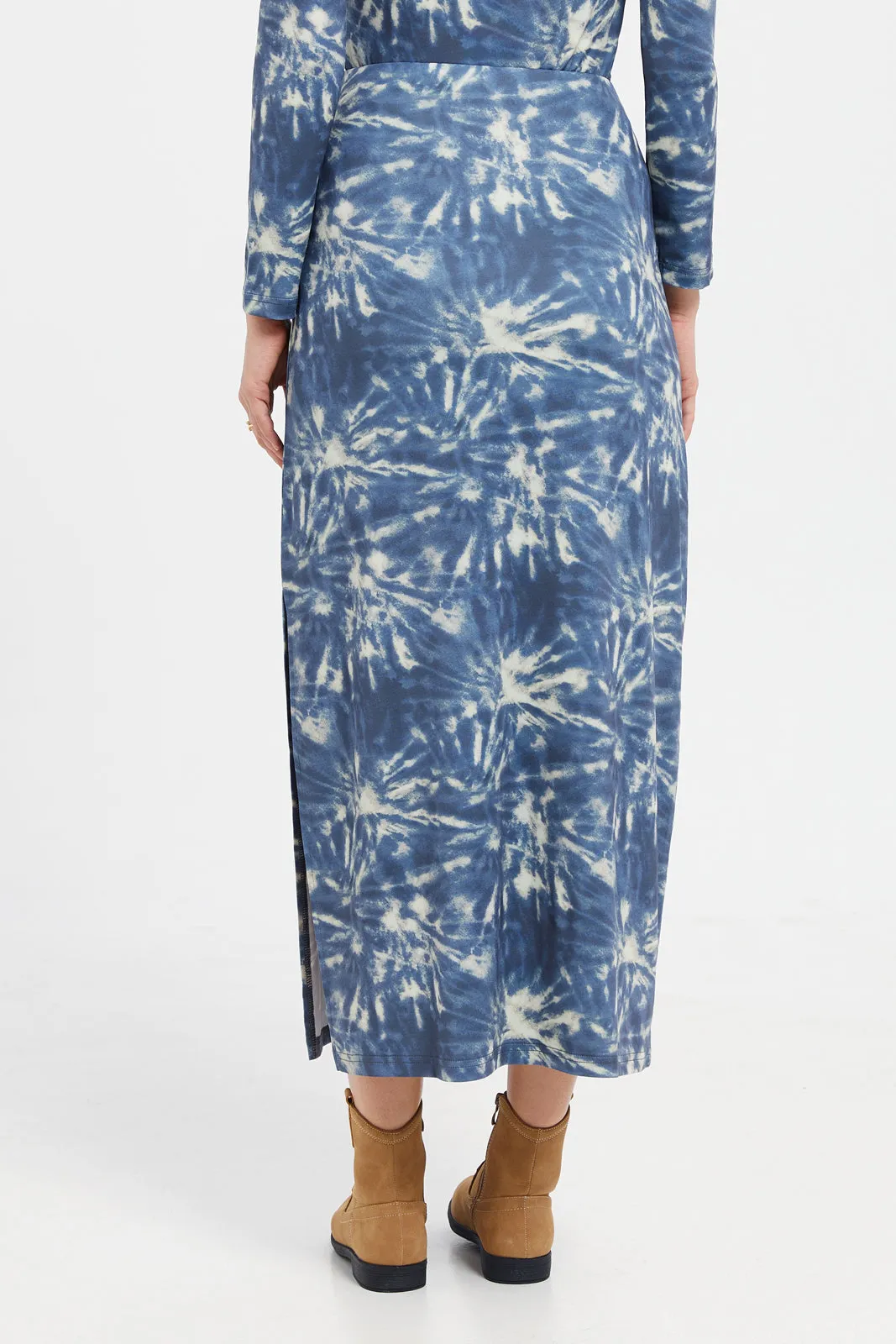 Women Blue Printed Skirt