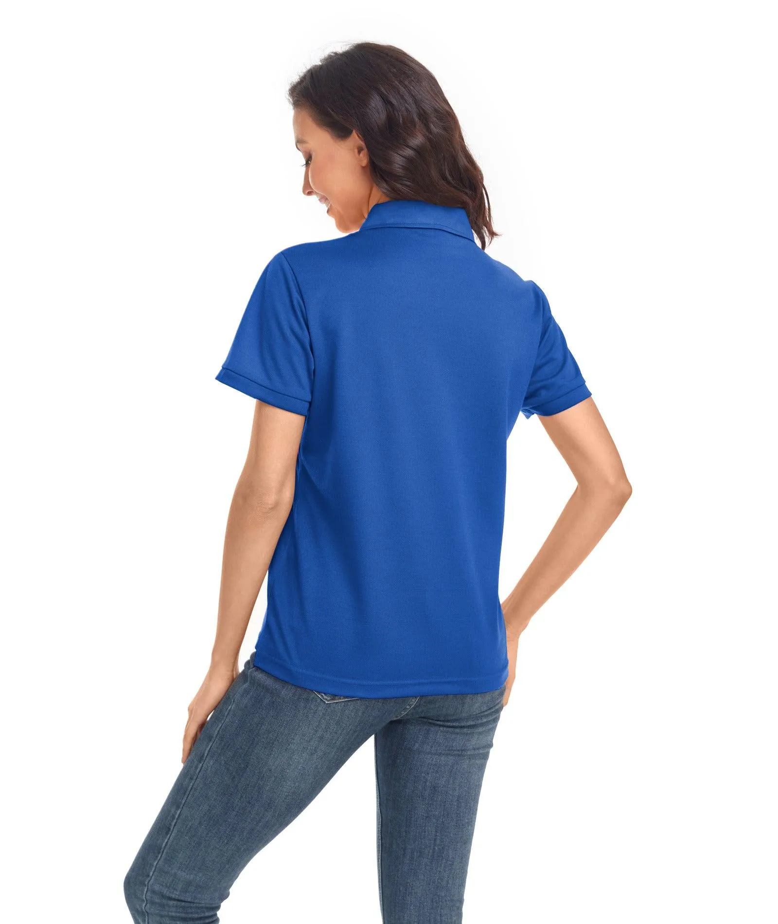 Women's Button Up Business Casual Polo Shirt-ZPK008236