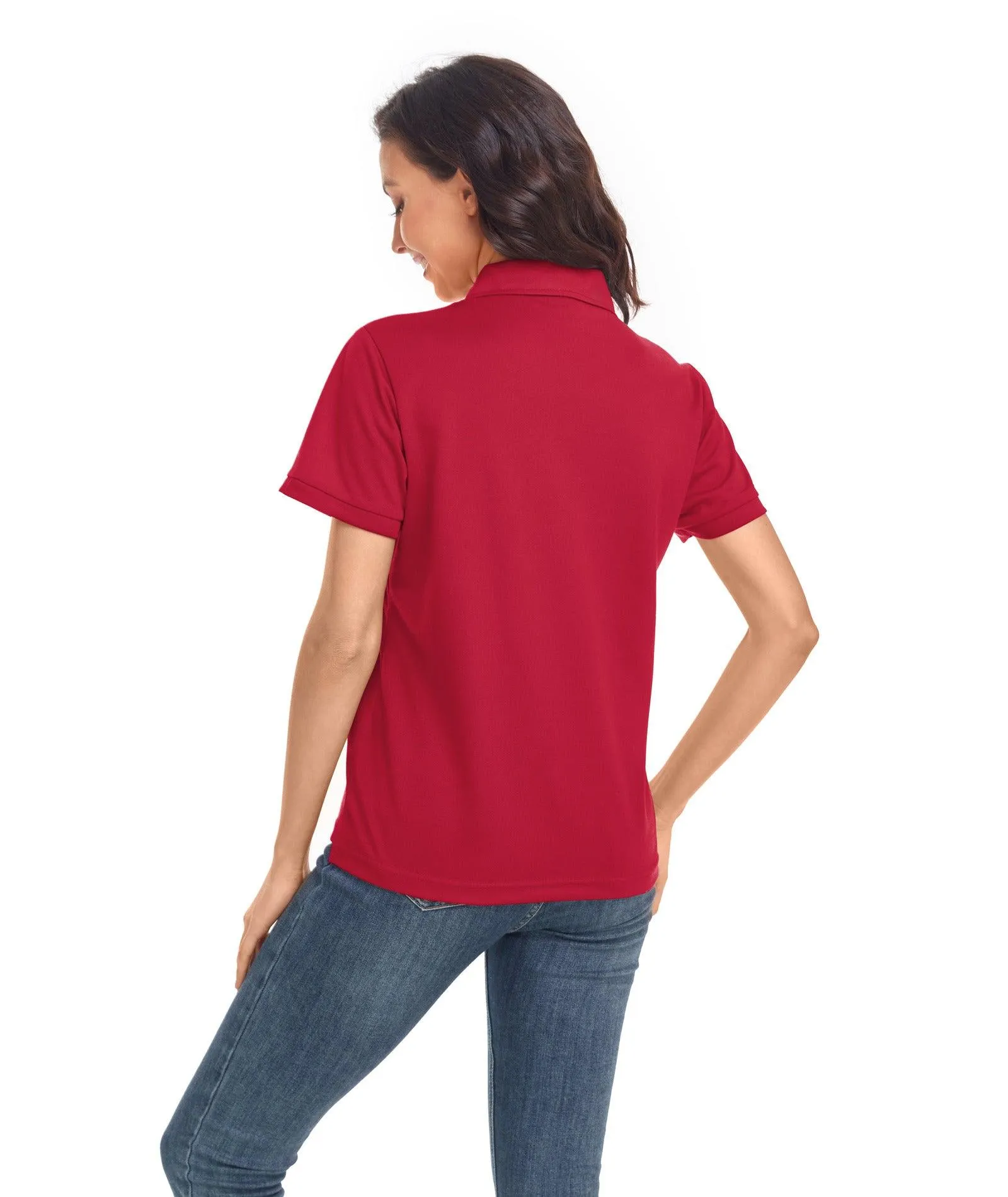 Women's Button Up Business Casual Polo Shirt-ZPK008236