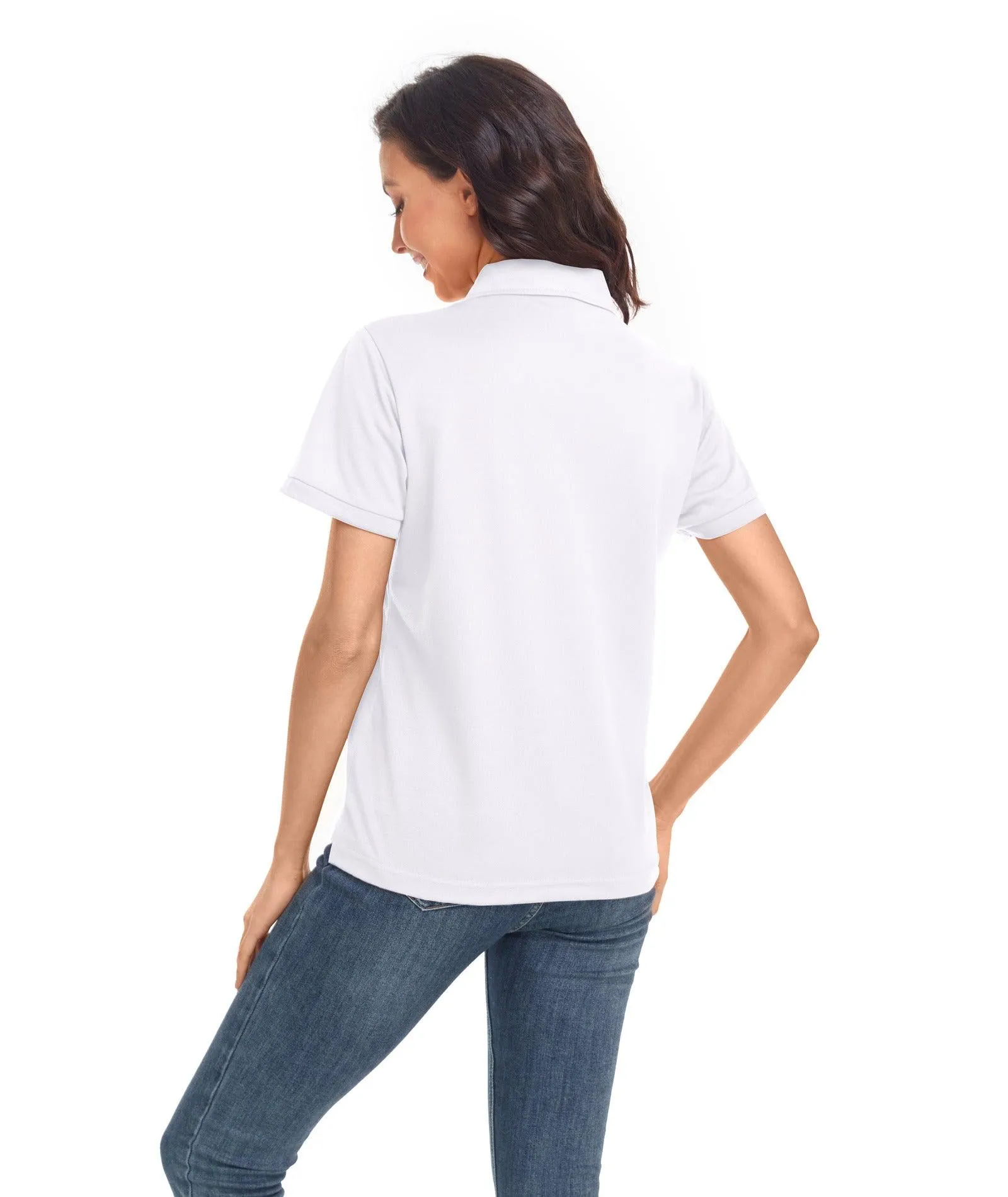 Women's Button Up Business Casual Polo Shirt-ZPK008236