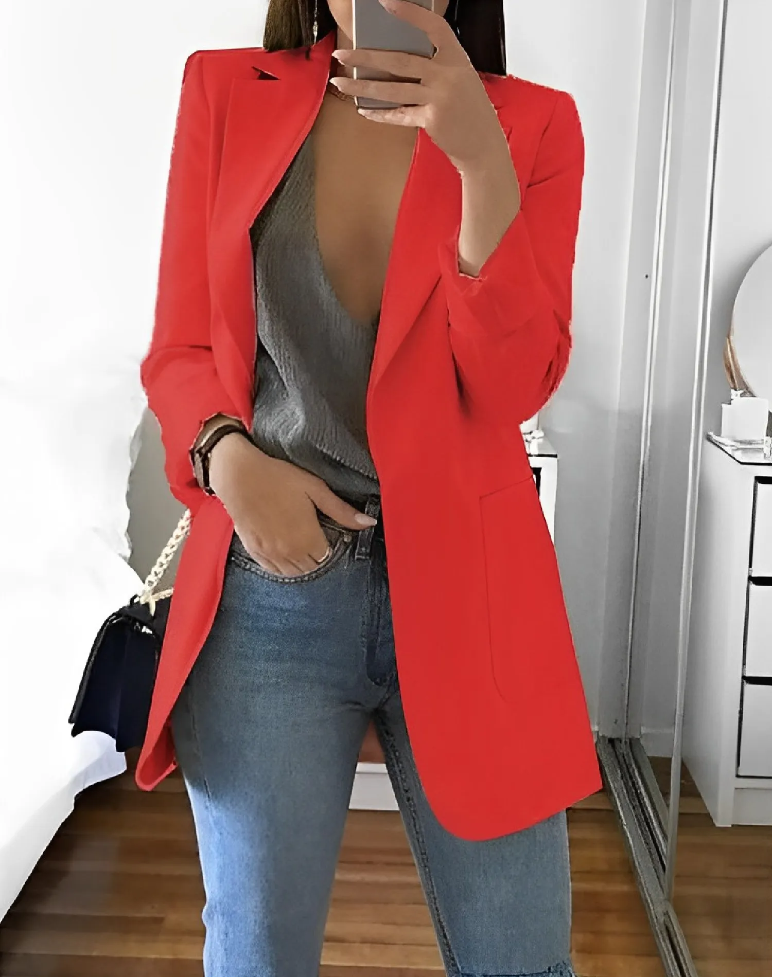 Women's Casual Open-Front Blazer