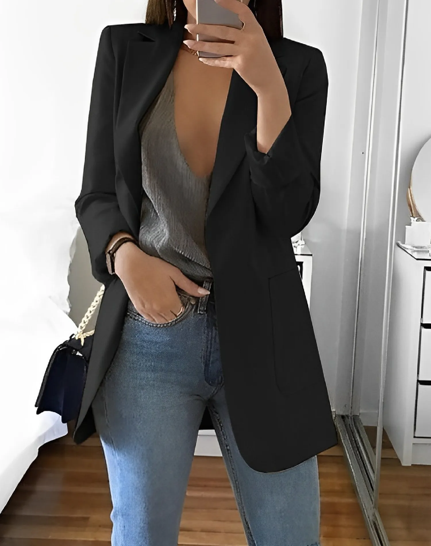Women's Casual Open-Front Blazer