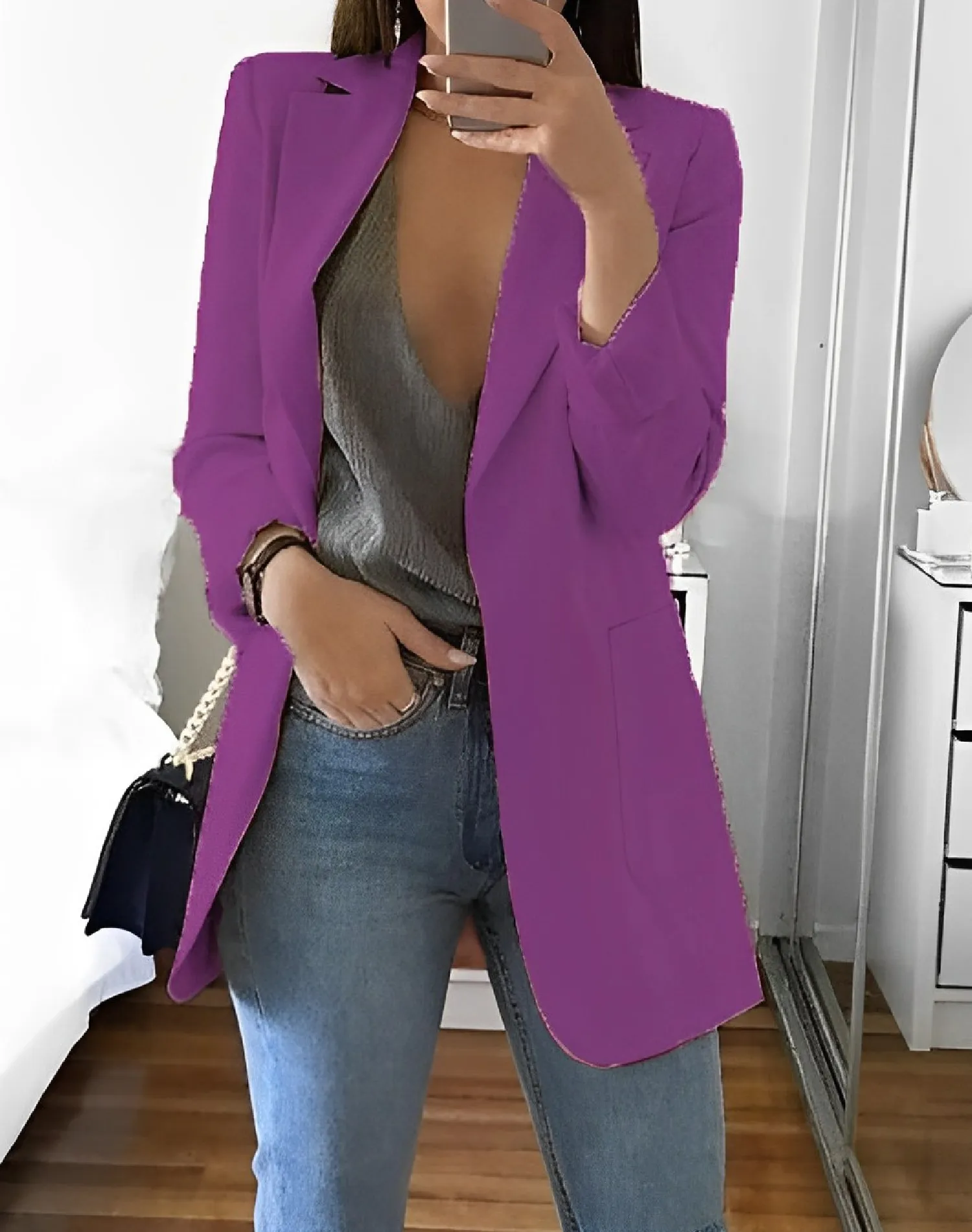 Women's Casual Open-Front Blazer