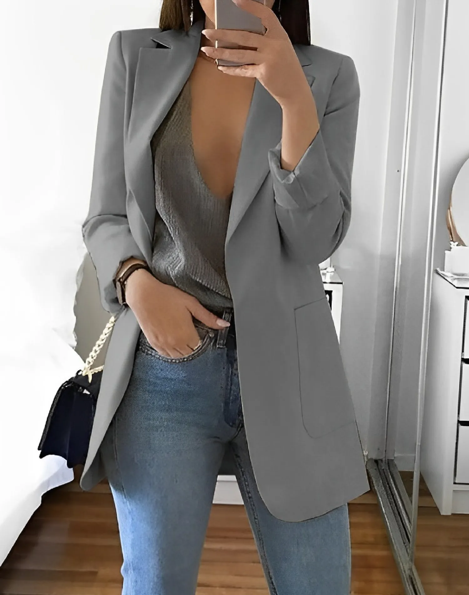 Women's Casual Open-Front Blazer