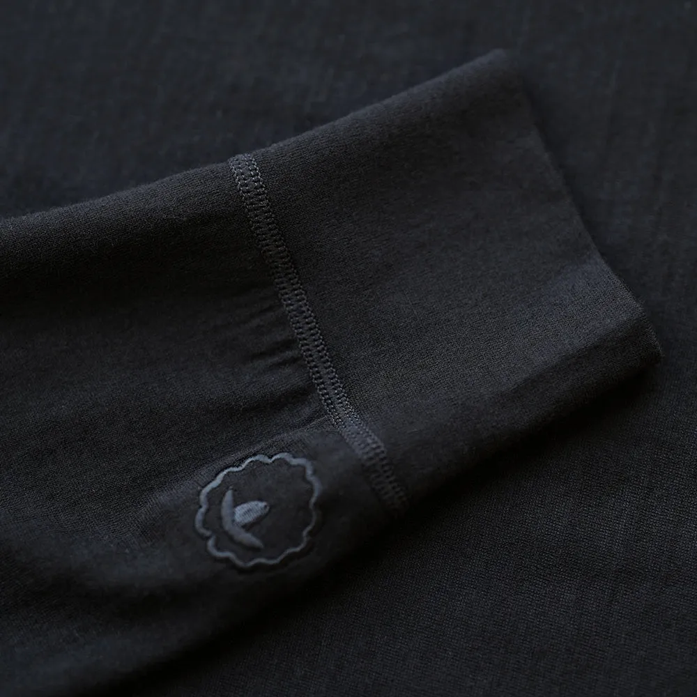 Womens Merino 200 Long Sleeve Zip Neck (Black)