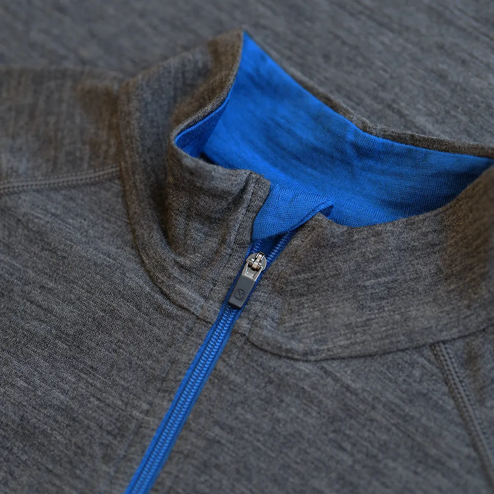 Womens Merino 200 Long Sleeve Zip Neck (Smoke)