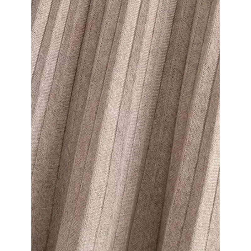 Women's Office Wear Pleated Knit Midi Skirt